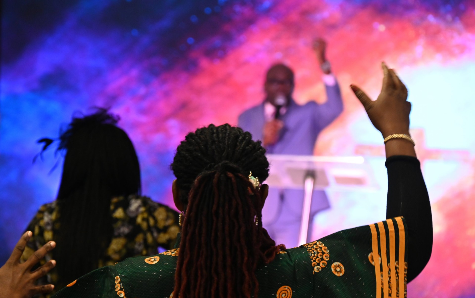 Worshippers at House of Praise